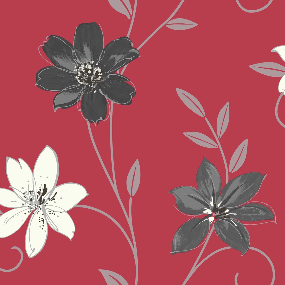 Red And Black Floral Wallpapers