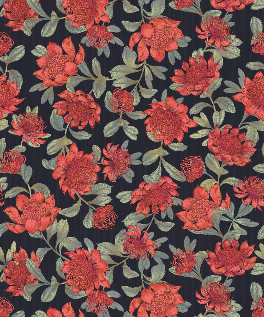Red And Black Floral Wallpapers