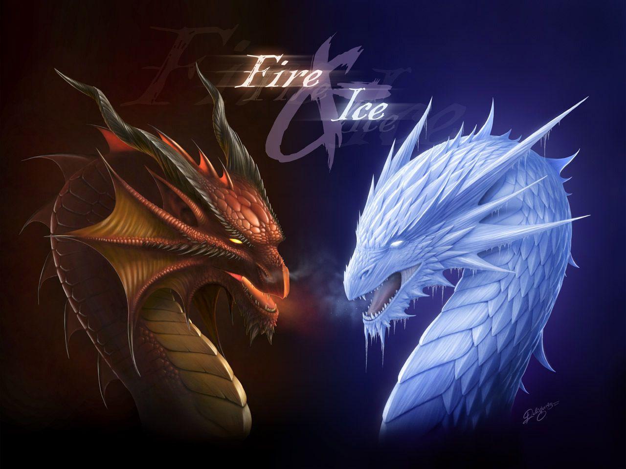 Red And Blue Dragon Wallpapers