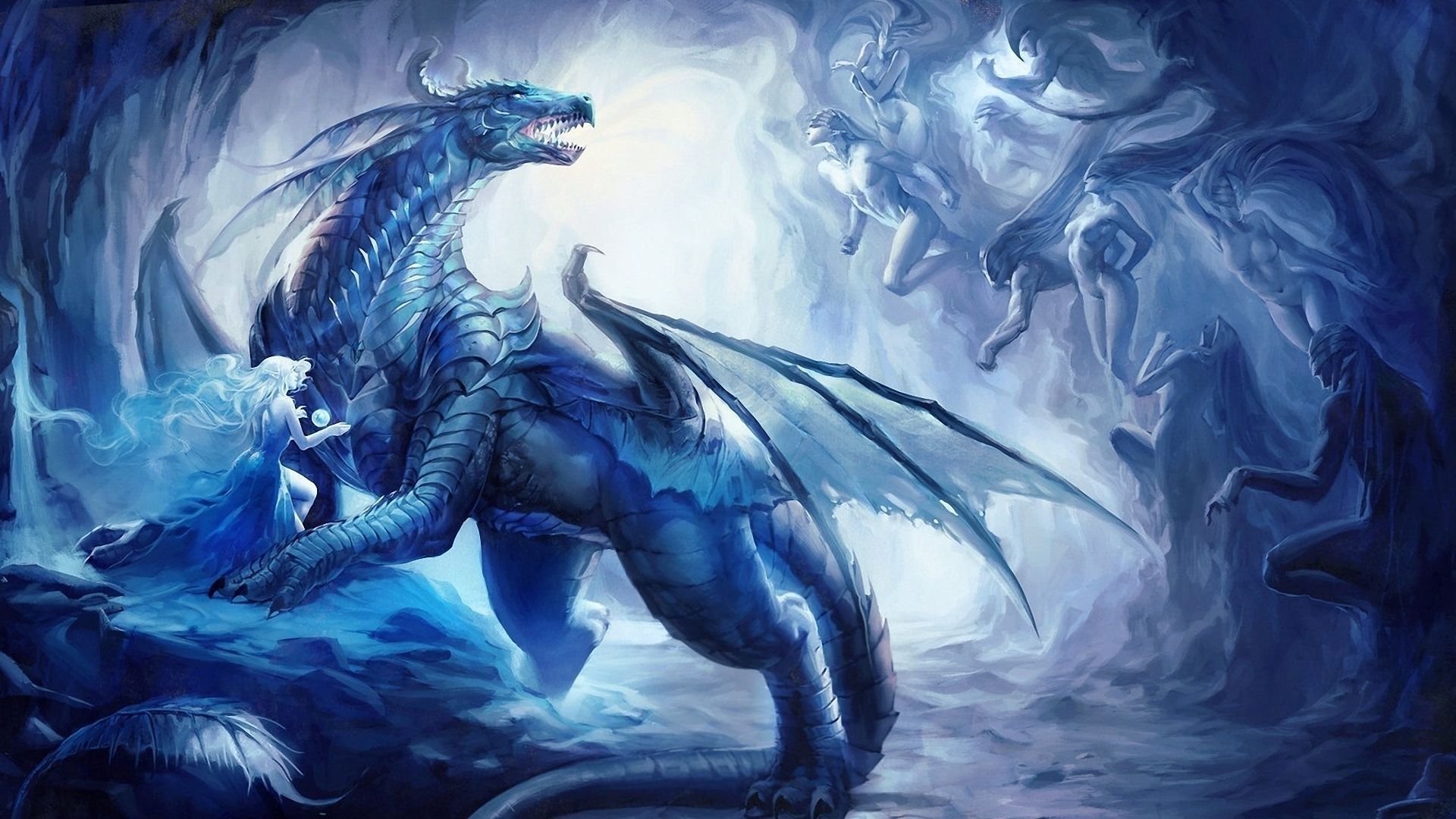 Red And Blue Dragon Wallpapers