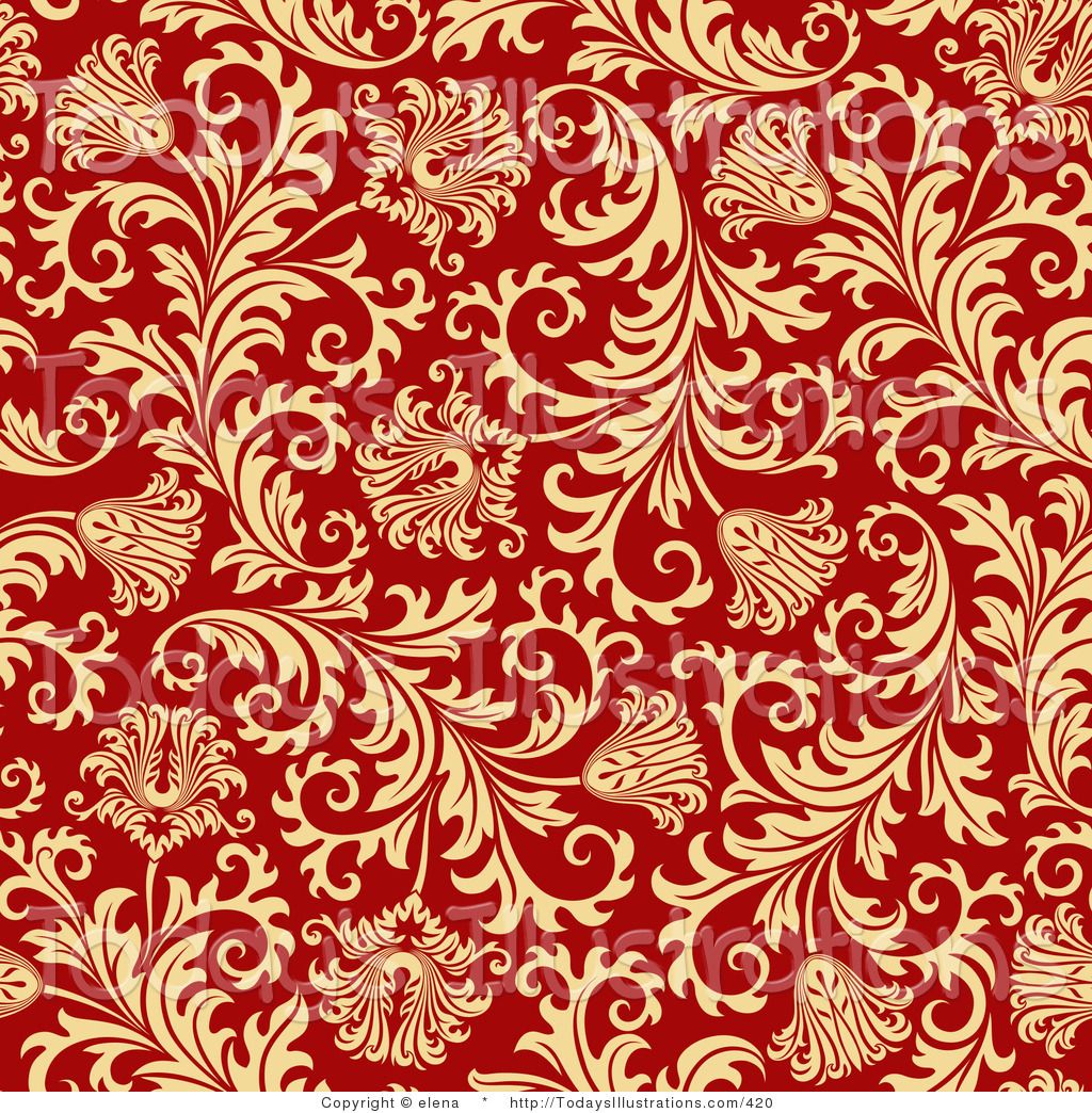 Red And Gold Floral Wallpapers