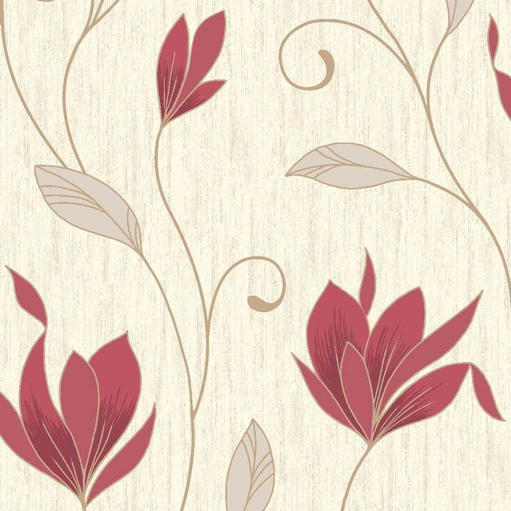 Red And Gold Floral Wallpapers