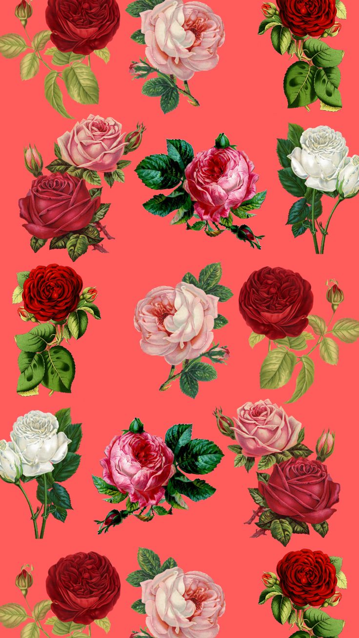 Red And Gold Floral Wallpapers