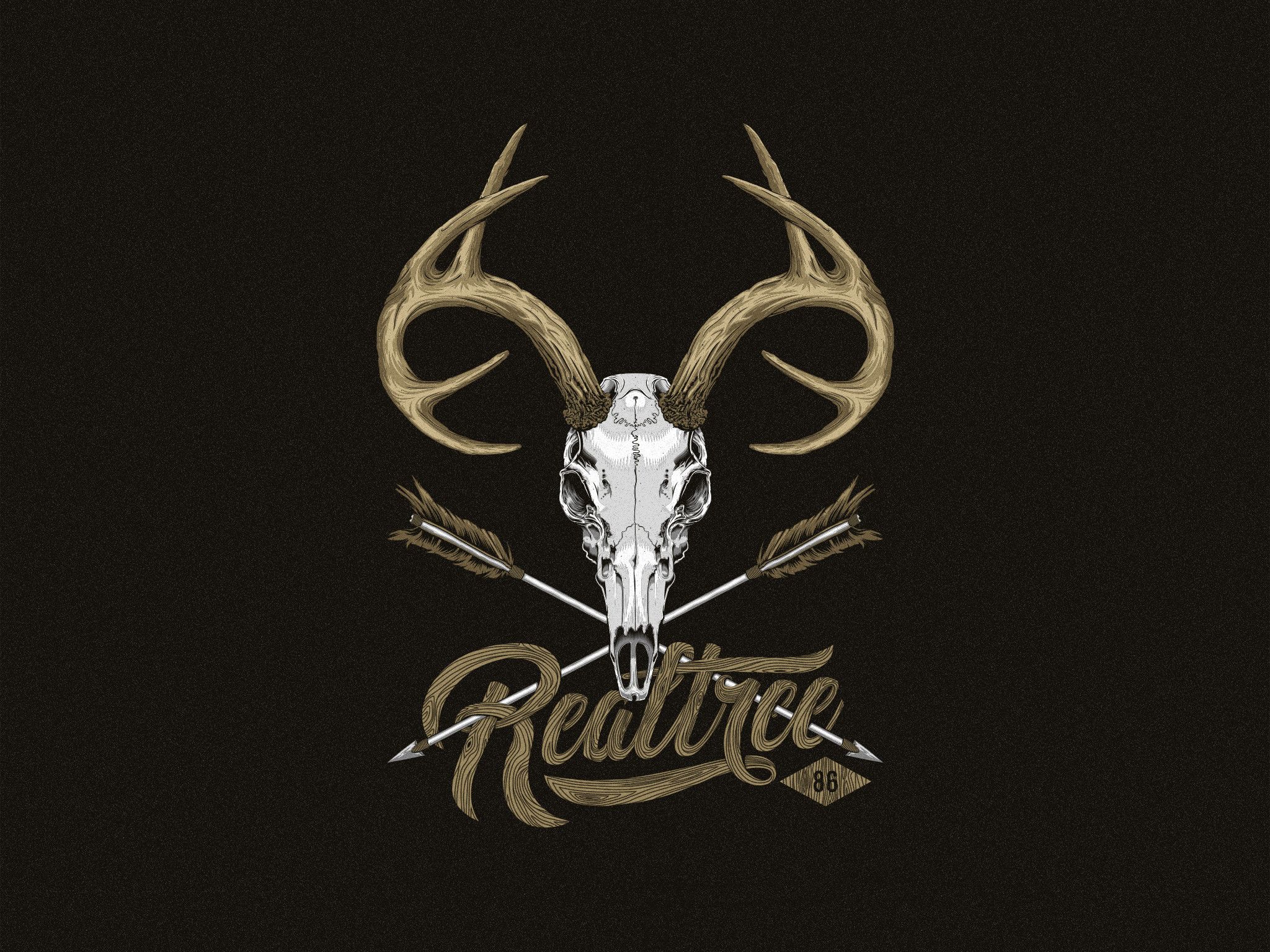 Red Deer Skull Wallpapers