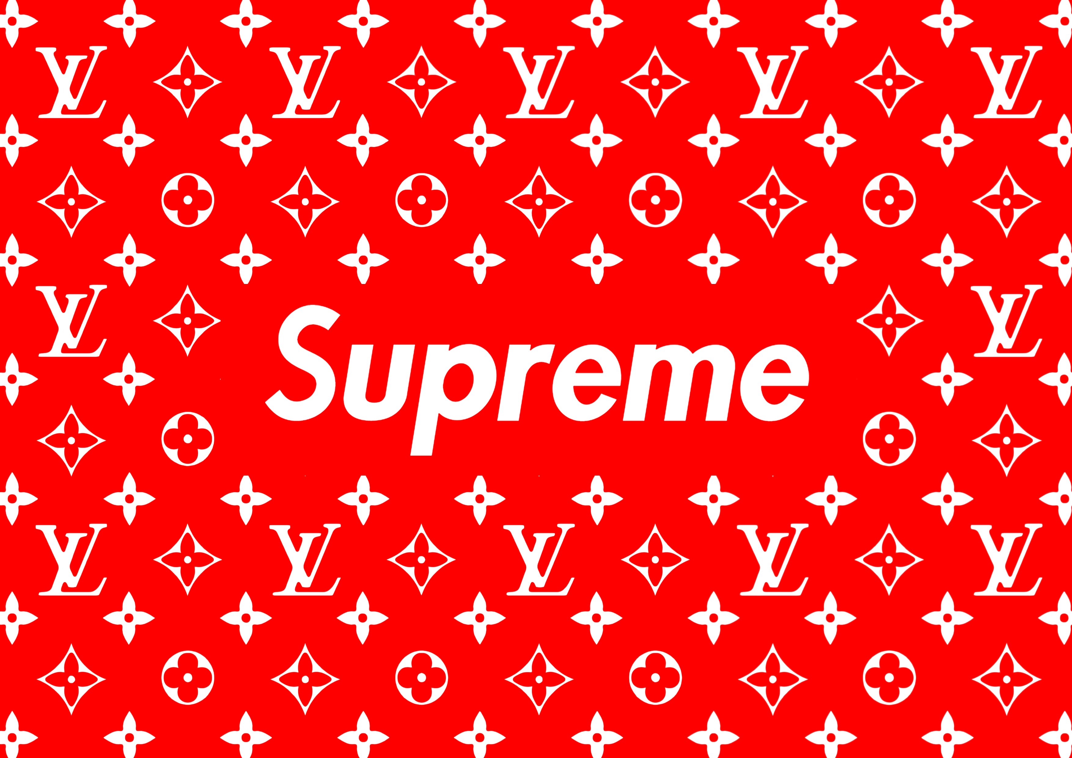 Red Louis Vuitton Supreme Wallpapers