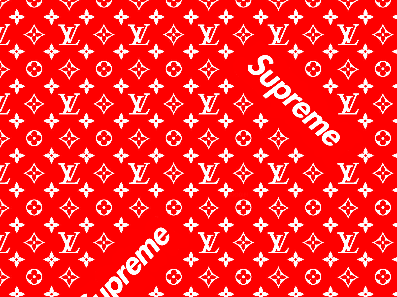 Red Louis Vuitton Supreme Wallpapers