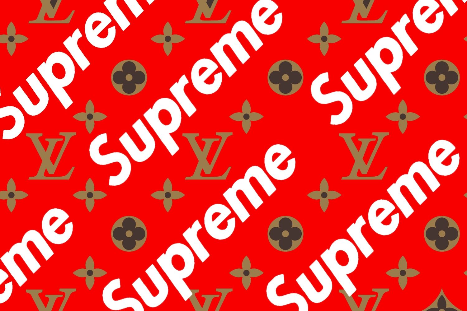 Red Louis Vuitton Supreme Wallpapers