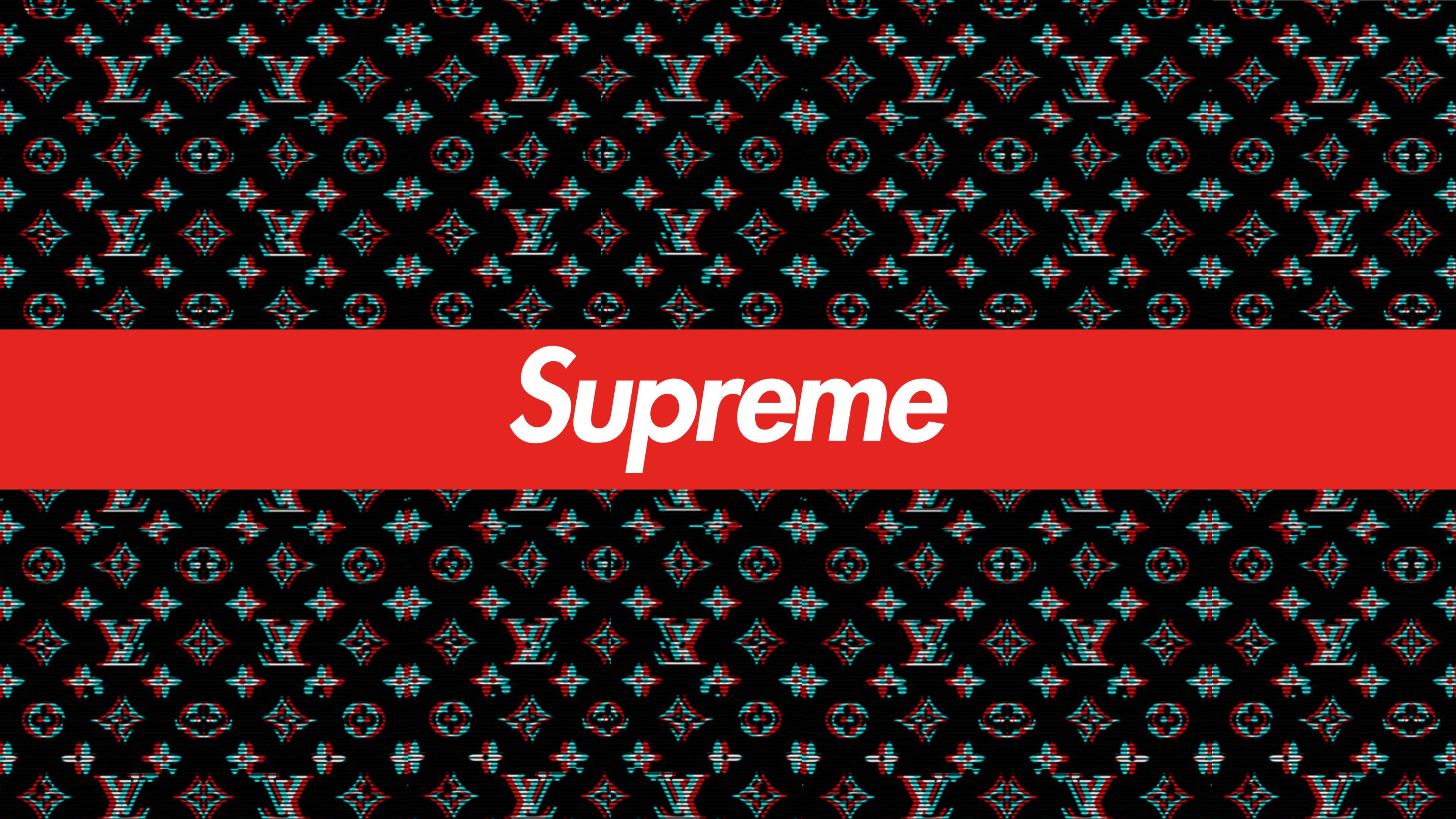 Red Louis Vuitton Supreme Wallpapers