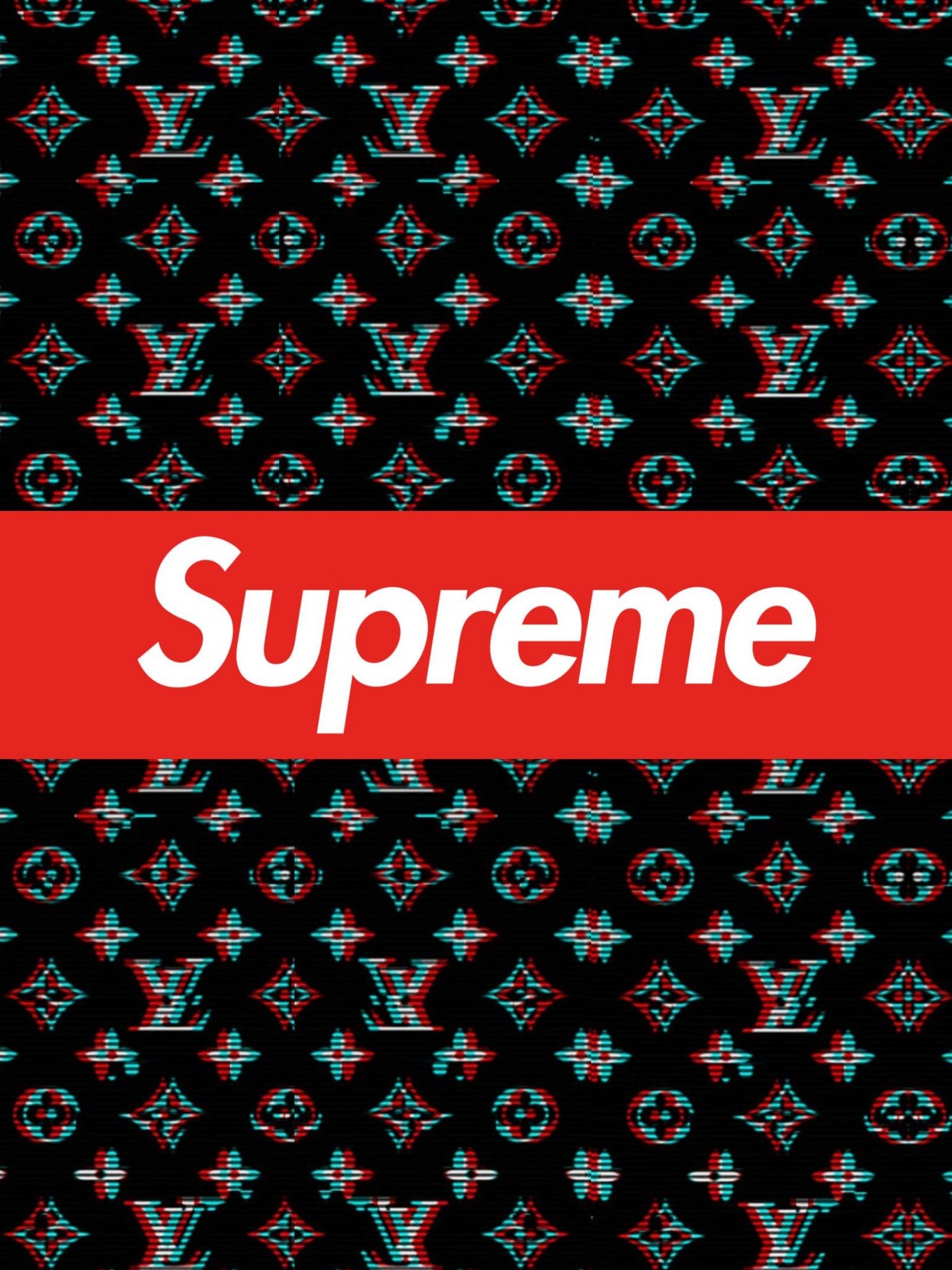 Red Louis Vuitton Supreme Wallpapers