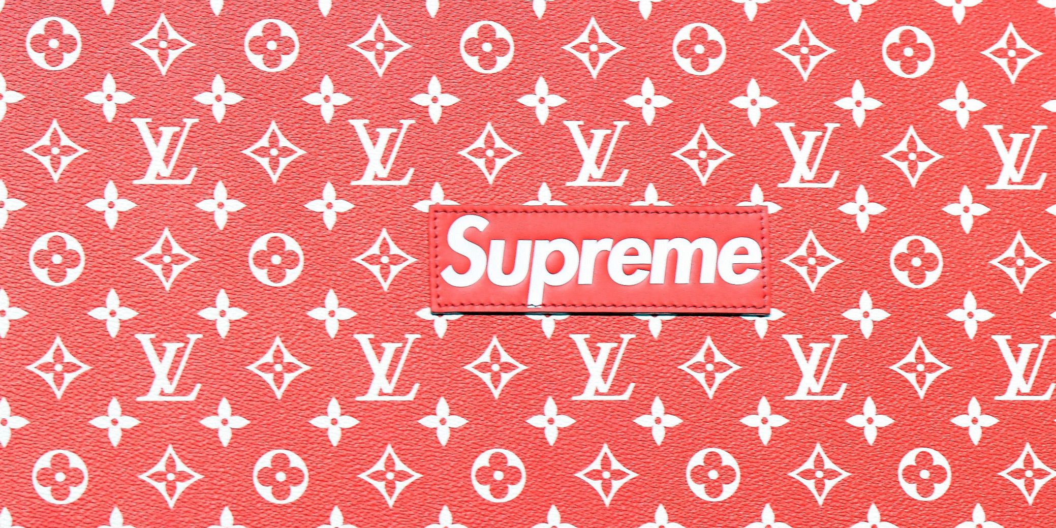 Red Louis Vuitton Supreme Wallpapers