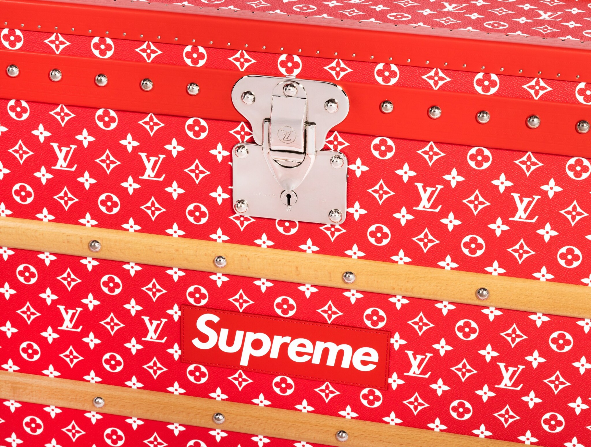 Red Louis Vuitton Supreme Wallpapers