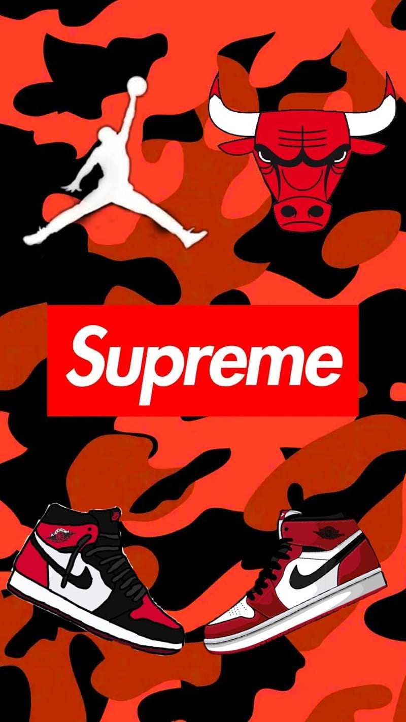 Red Louis Vuitton Supreme Wallpapers