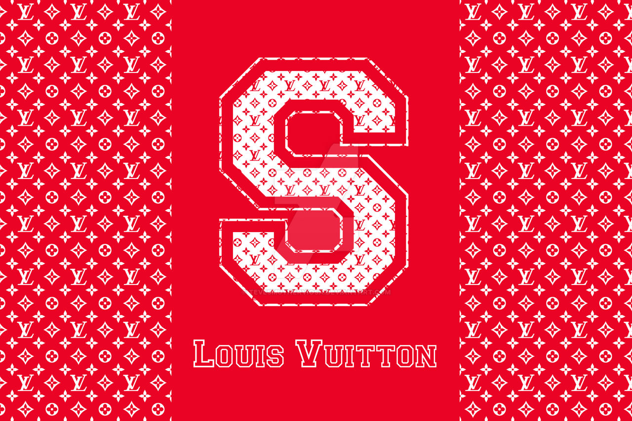 Red Louis Vuitton Supreme Wallpapers