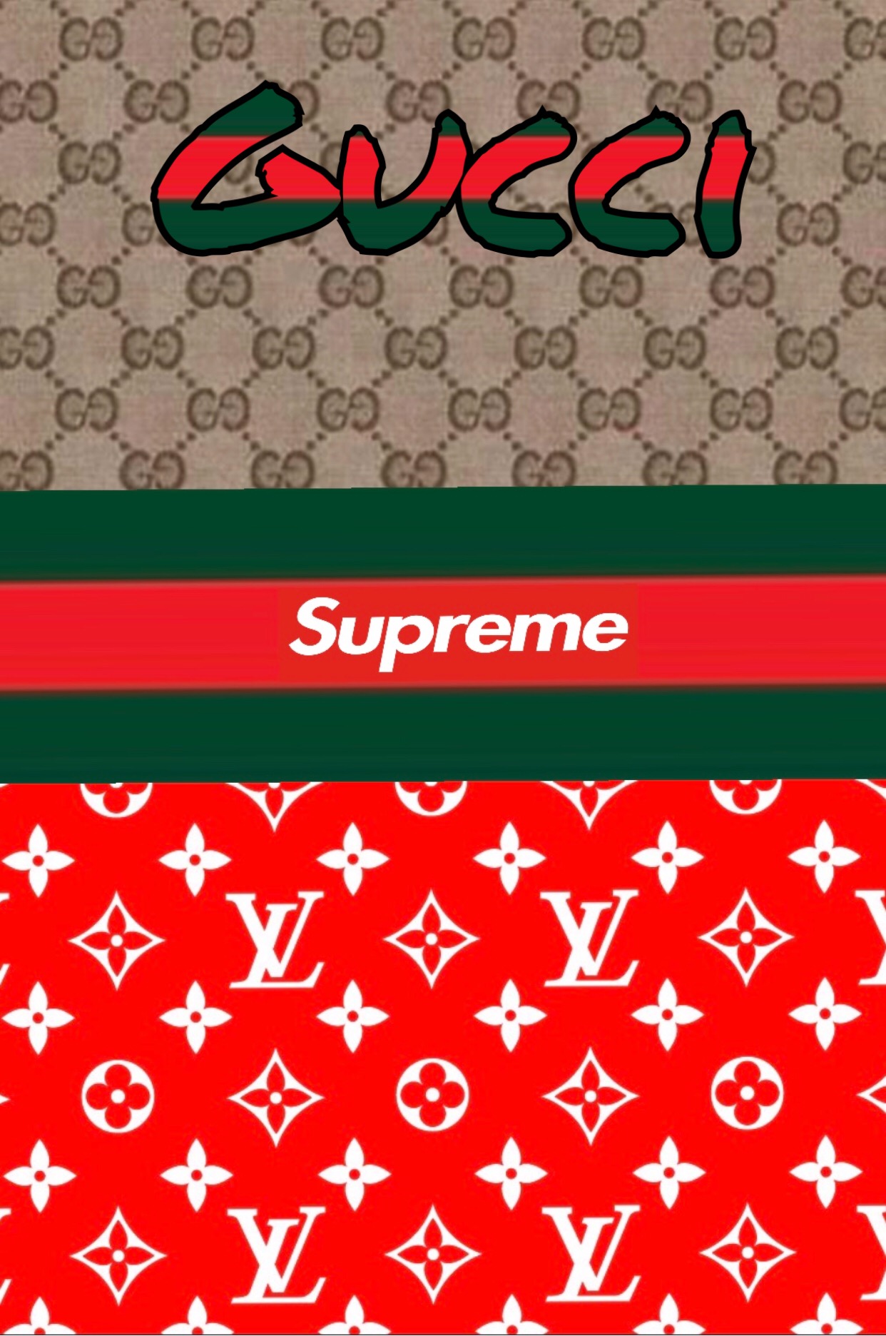 Red Louis Vuitton Supreme Wallpapers