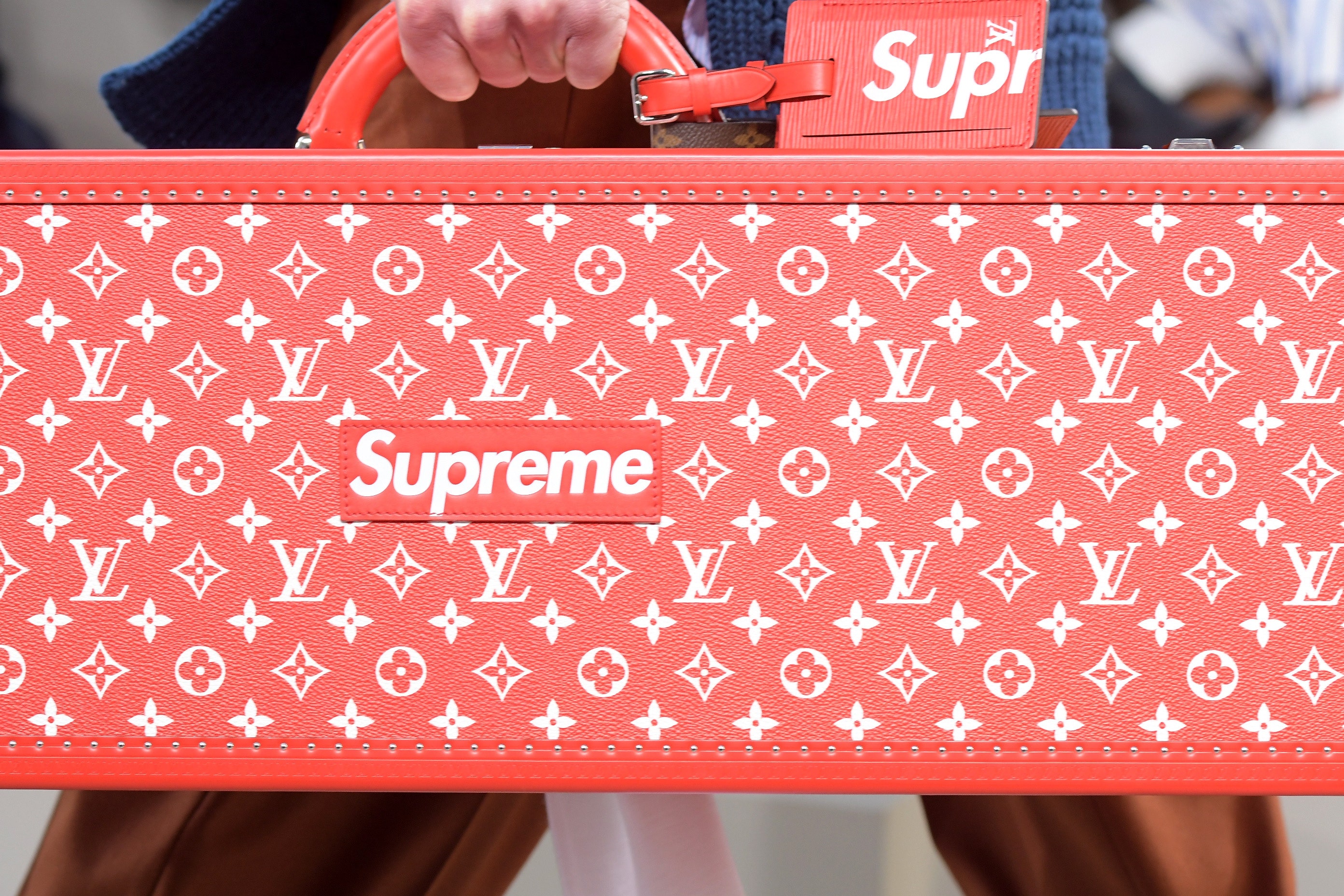 Red Louis Vuitton Supreme Wallpapers