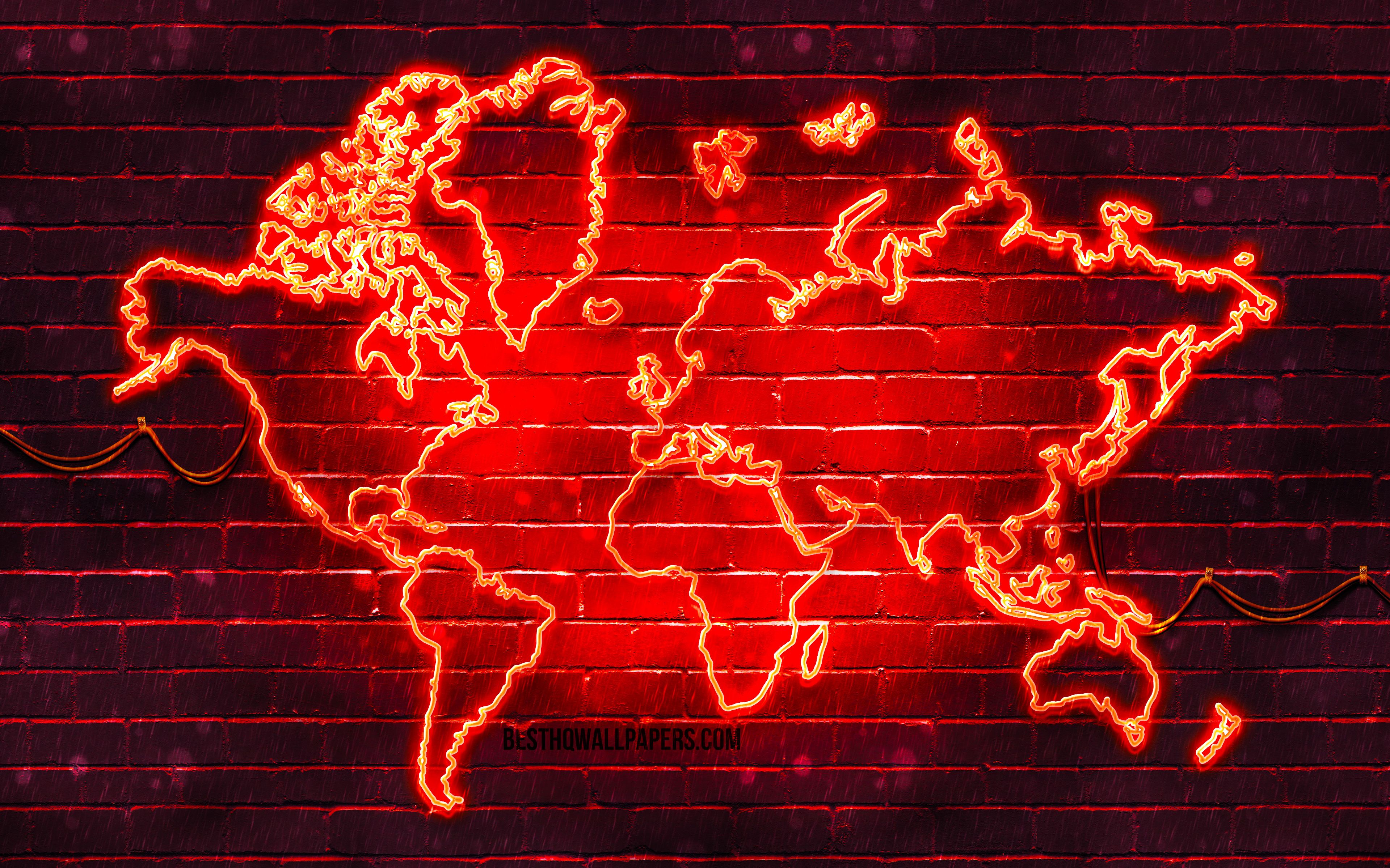 Red World Map Wallpapers