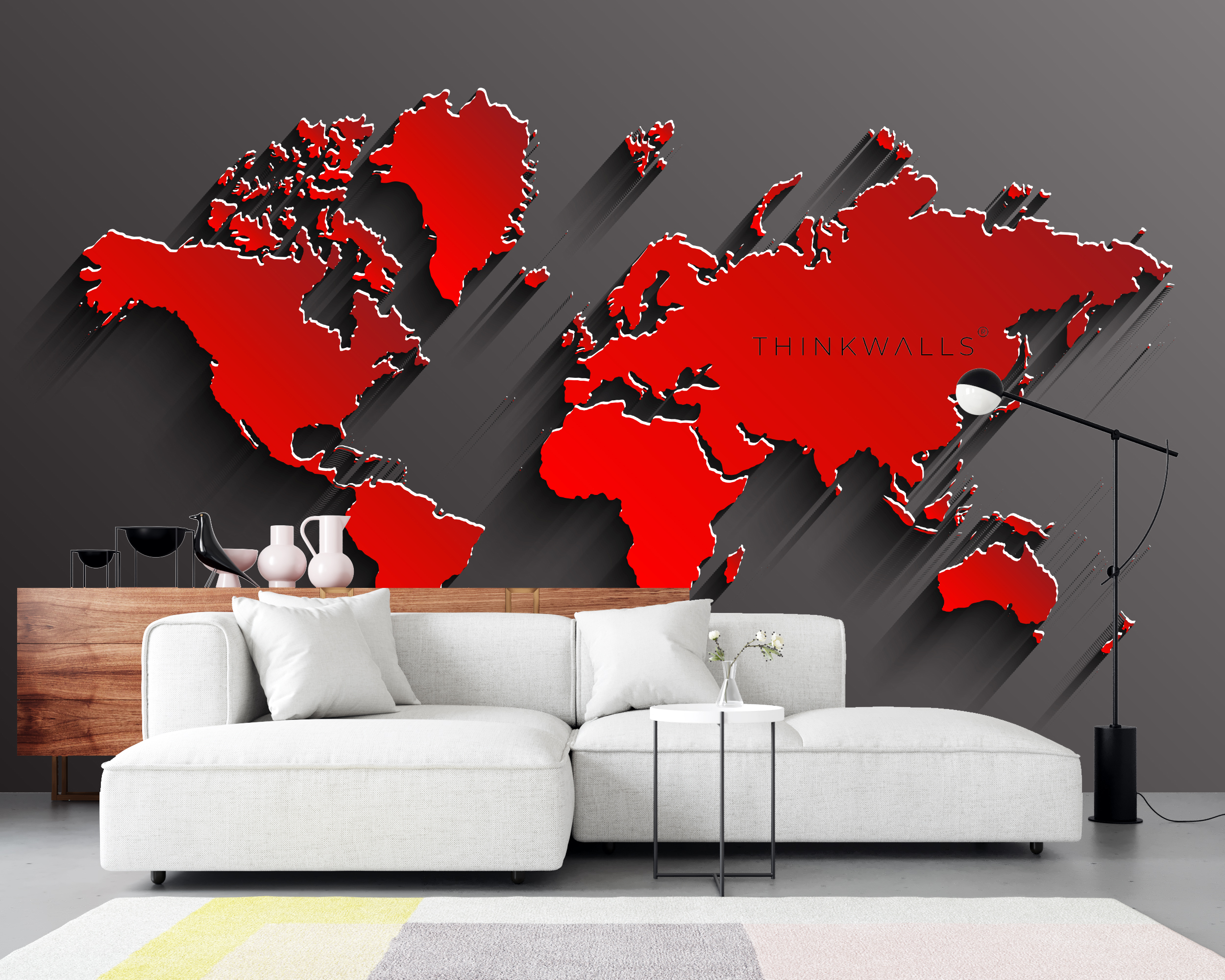 Red World Map Wallpapers