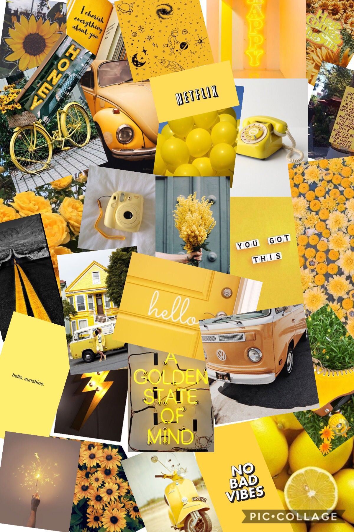 Yellow Aesthetic Photo Collage Wallpapers