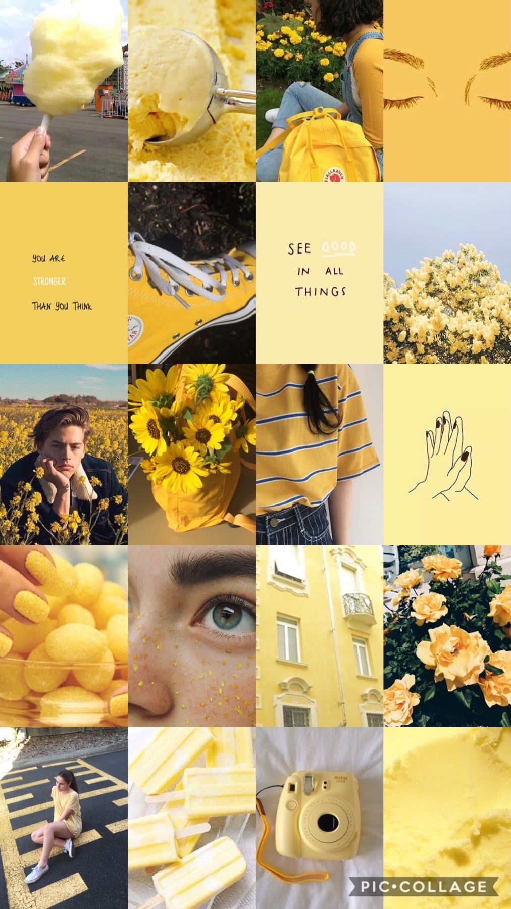 Yellow Aesthetic Photo Collage Wallpapers