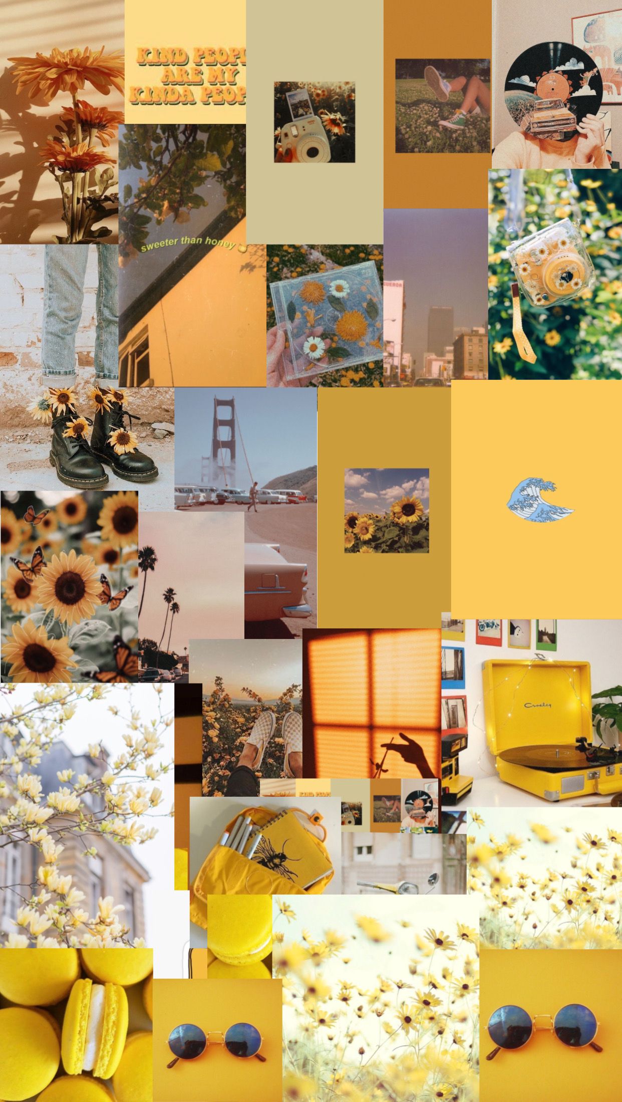 Yellow Aesthetic Photo Collage Wallpapers