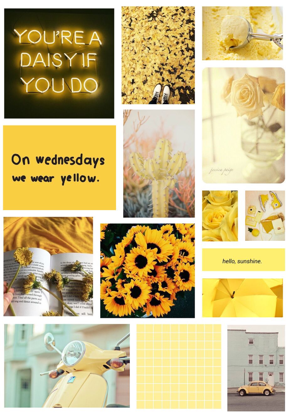 Yellow Aesthetic Photo Collage Wallpapers