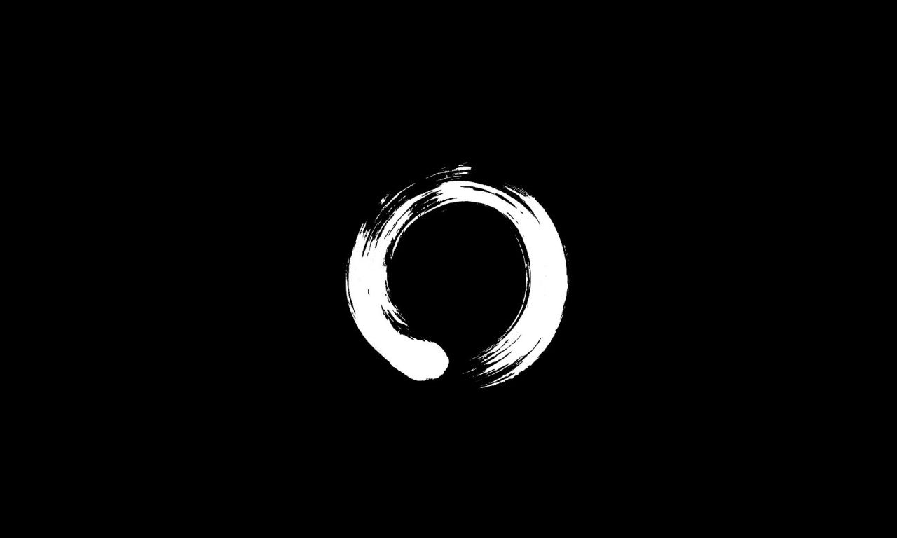 White Circle Black Background