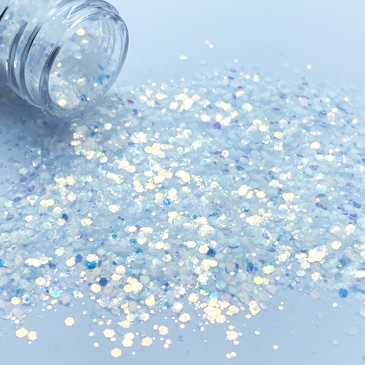 White Iridescent Glitter Background