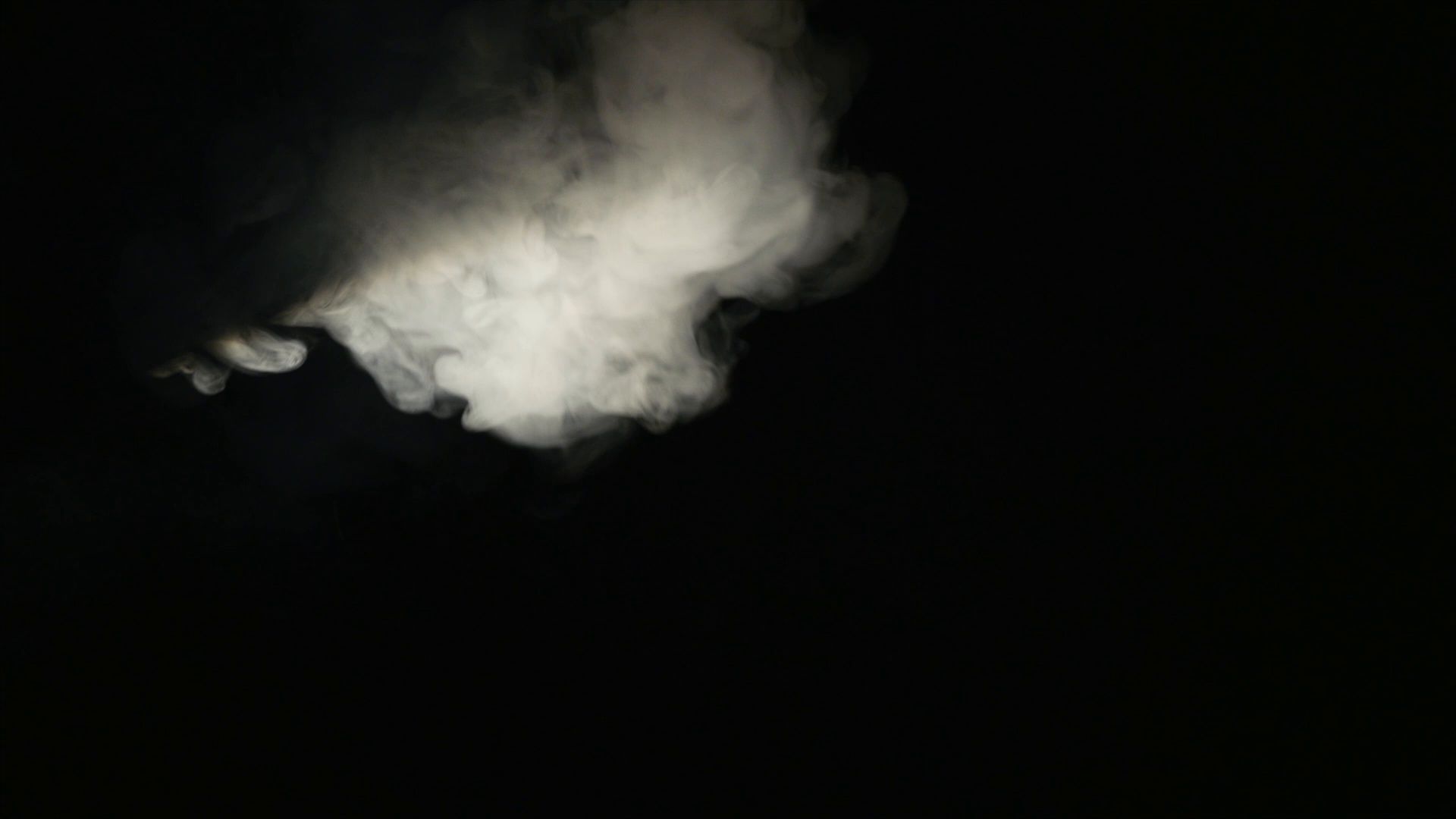 White Smoke Cloud Black Background