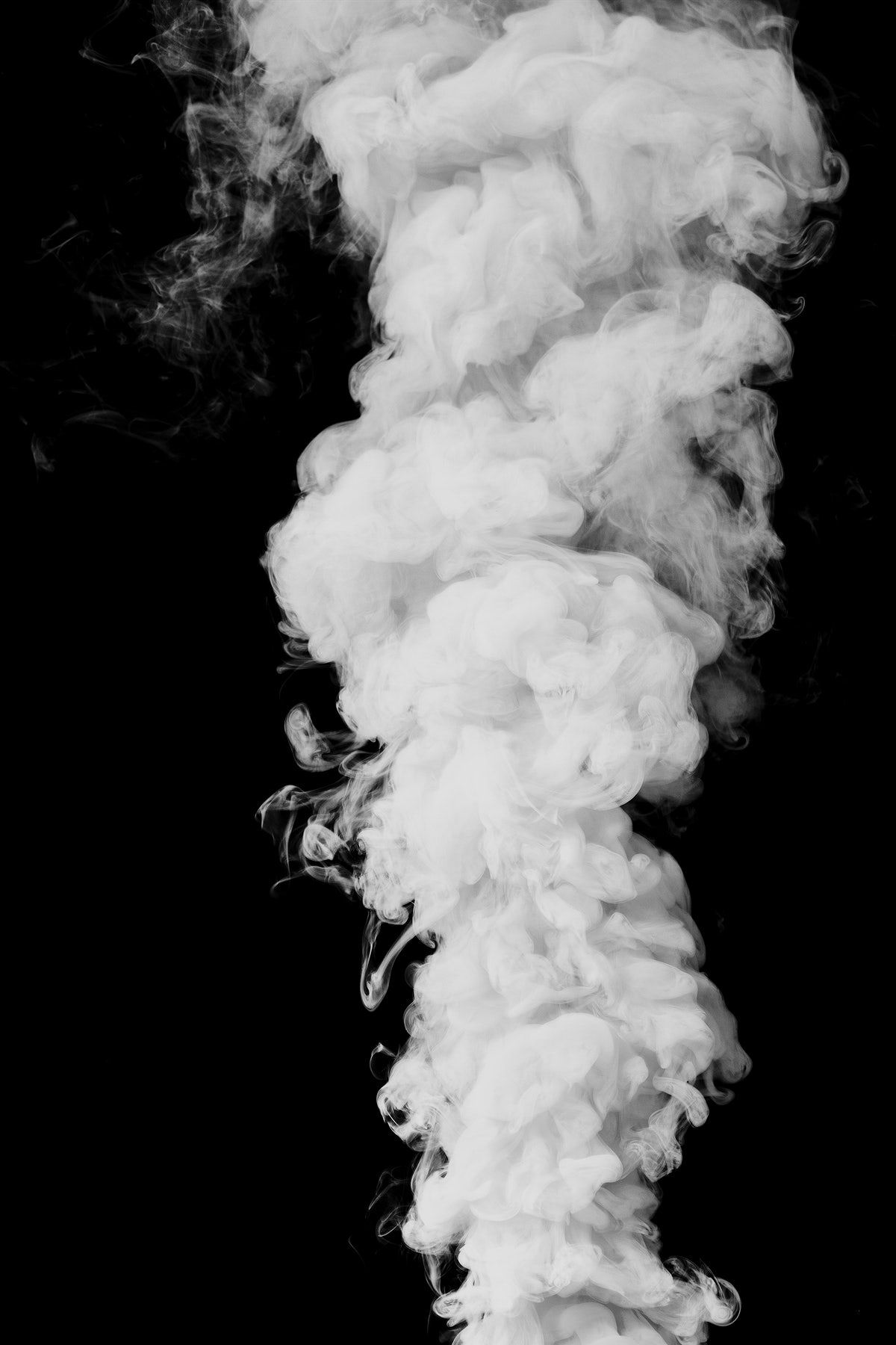 White Smoke Cloud Black Background