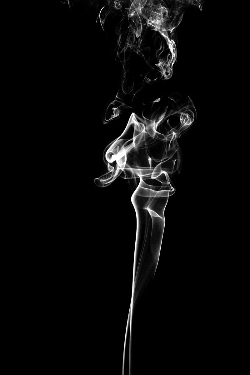 White Smoke Cloud Black Background