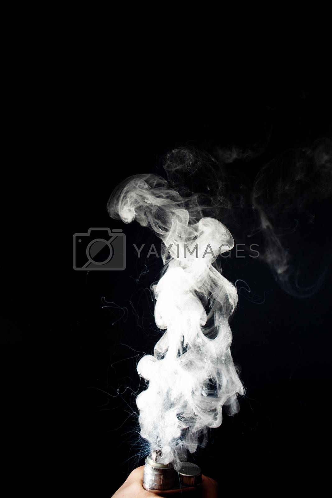 White Smoke Cloud Black Background