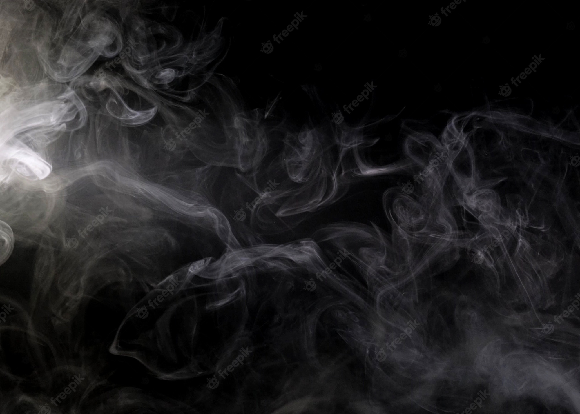 White Smoke Cloud Black Background