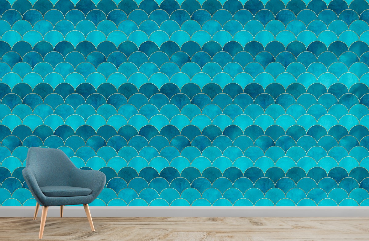 Blue Geometry Shapes 2021 Art Wallpapers
