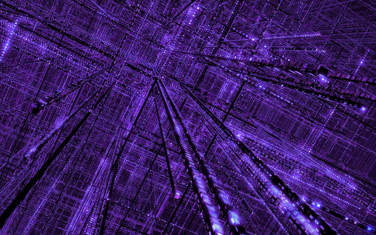 Purple Digital Shapes 5K Wallpapers