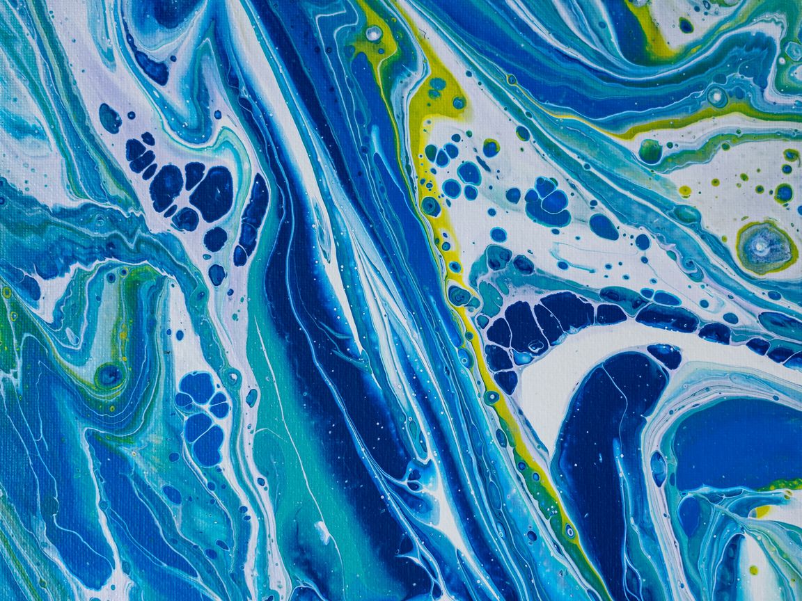 Blue White Paint Liquid Stains Wallpapers