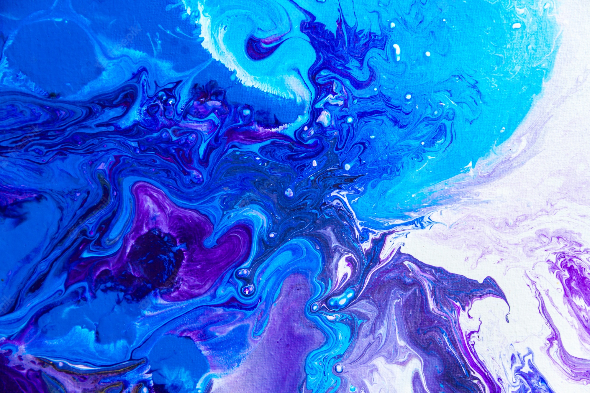 Blue White Paint Liquid Stains Wallpapers