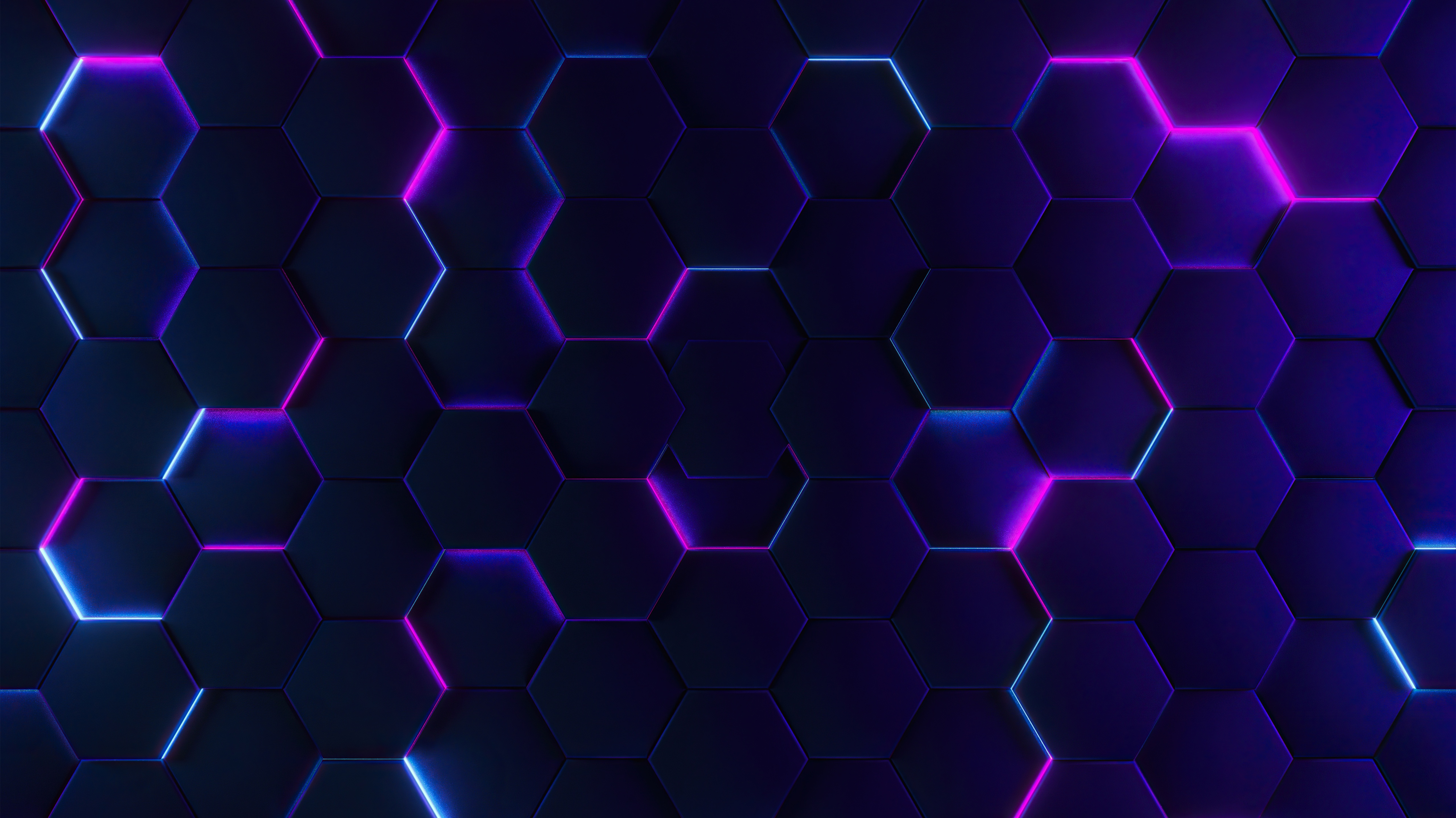 Pink Blue 4K Hexagon Wallpapers