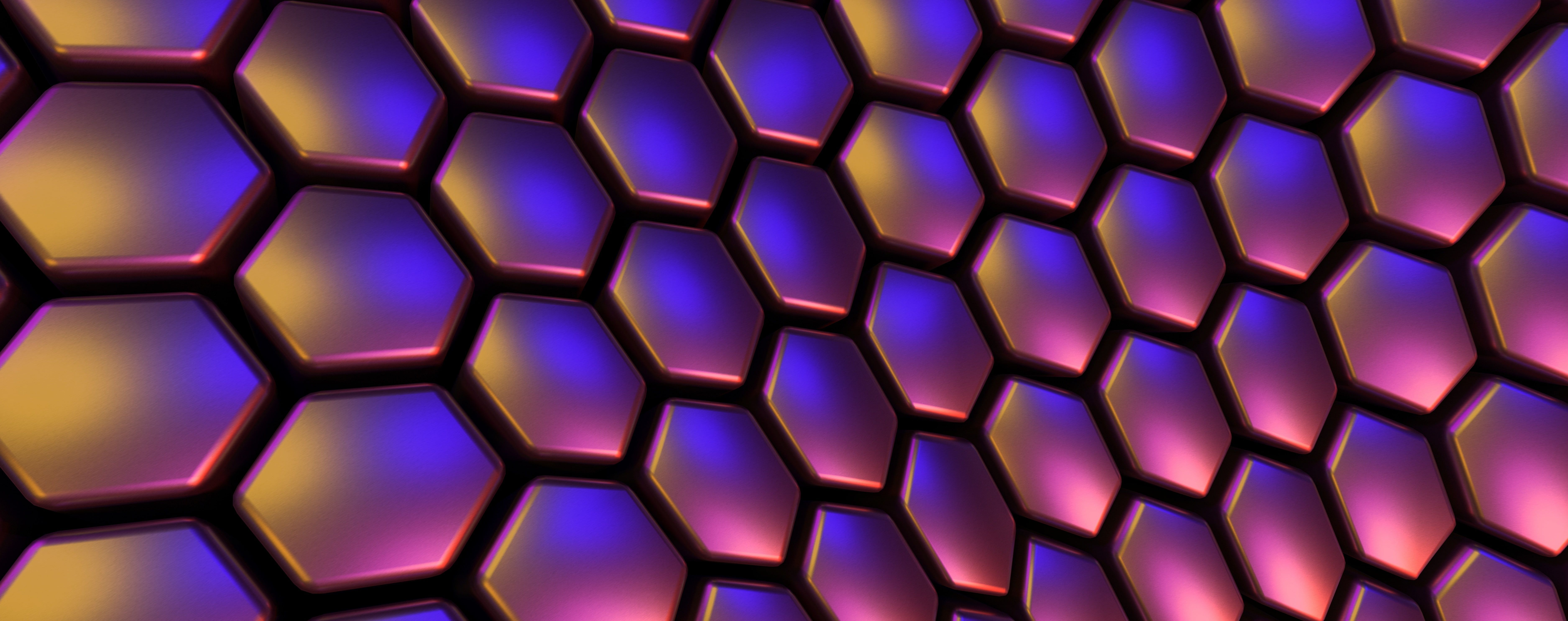 Pink Blue 4K Hexagon Wallpapers