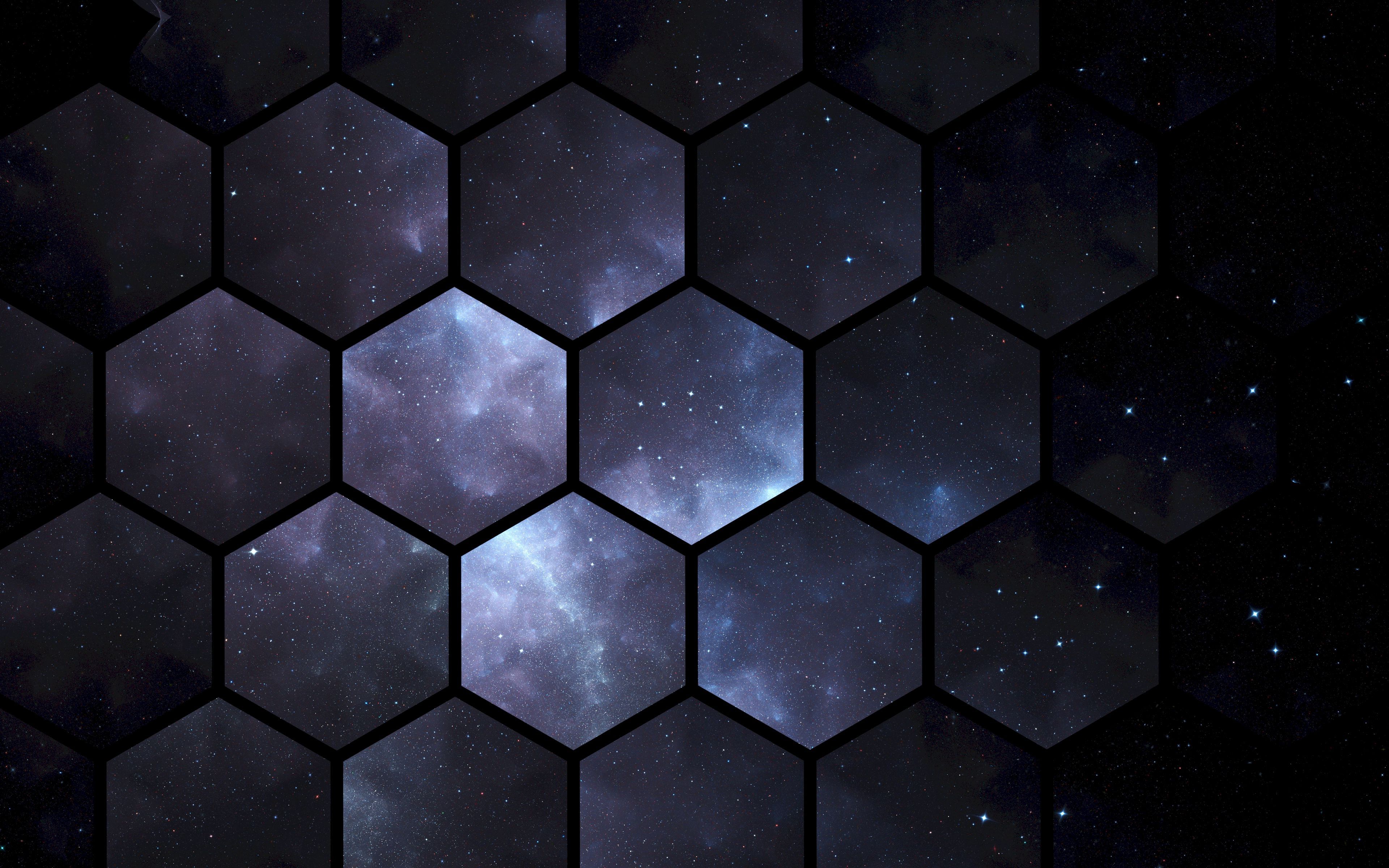 Pink Blue 4K Hexagon Wallpapers