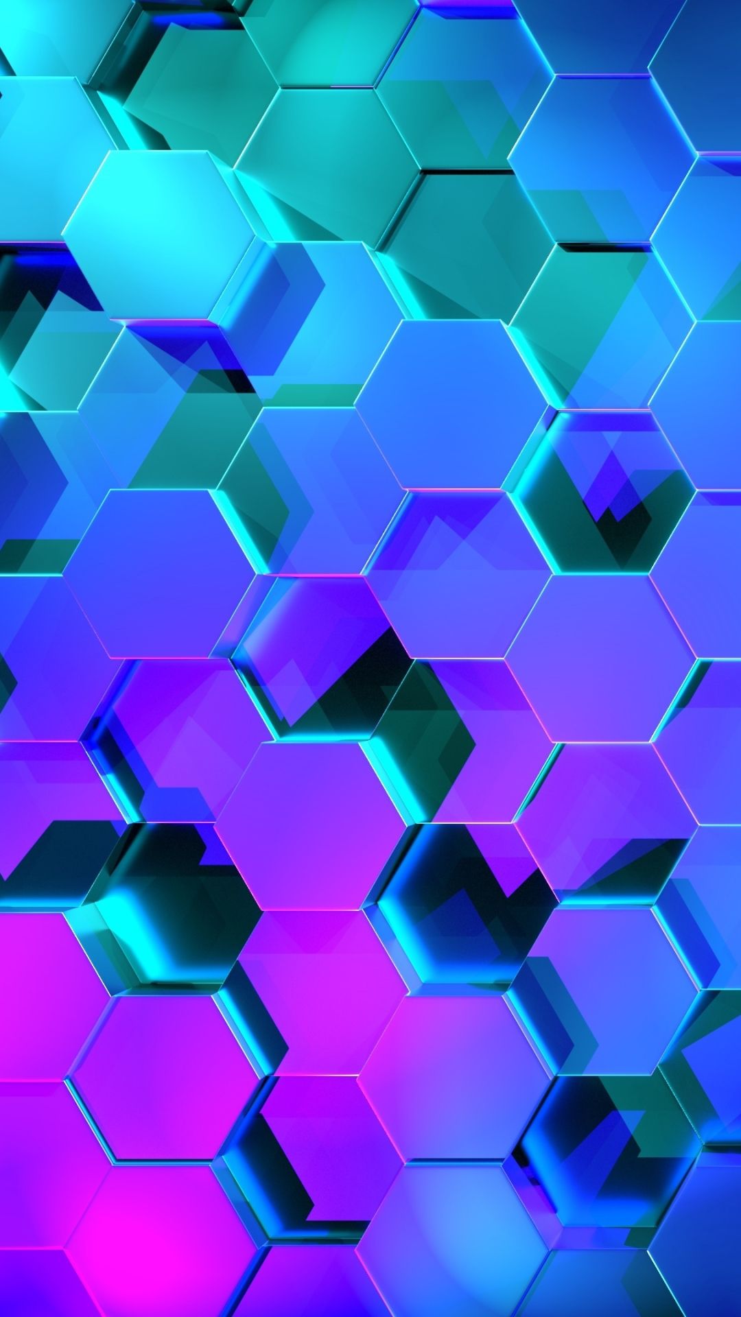 Pink Blue 4K Hexagon Wallpapers