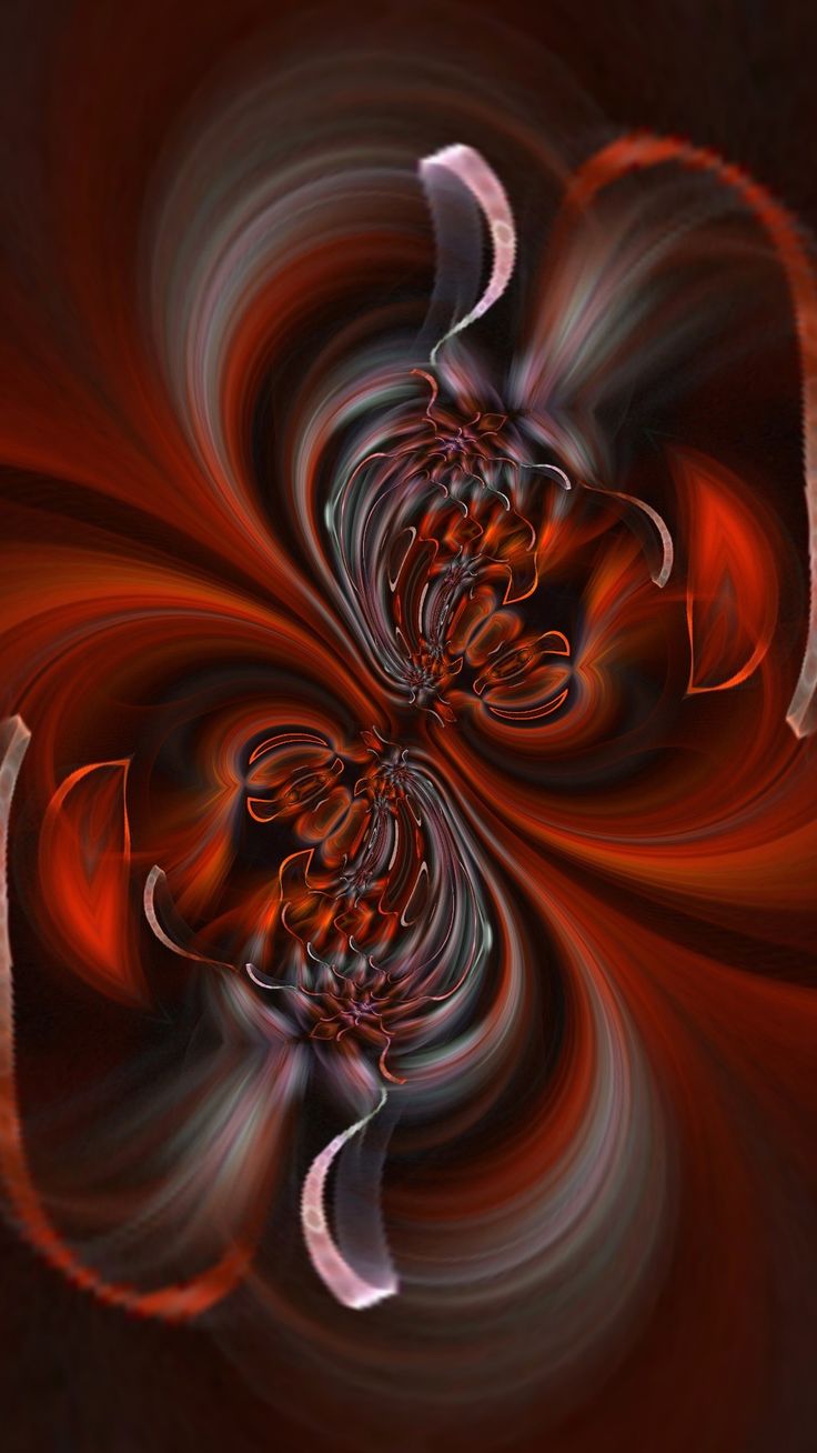 Fractal Orange Red White Abstract Painting Wallpapers