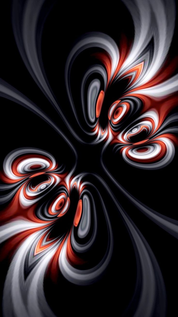 Fractal Orange Red White Abstract Painting Wallpapers