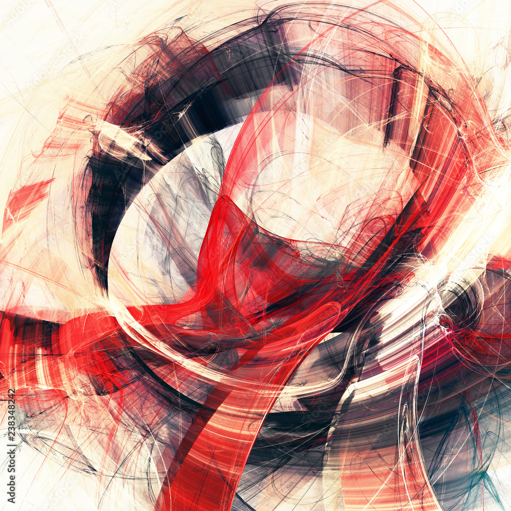 Fractal Orange Red White Abstract Painting Wallpapers