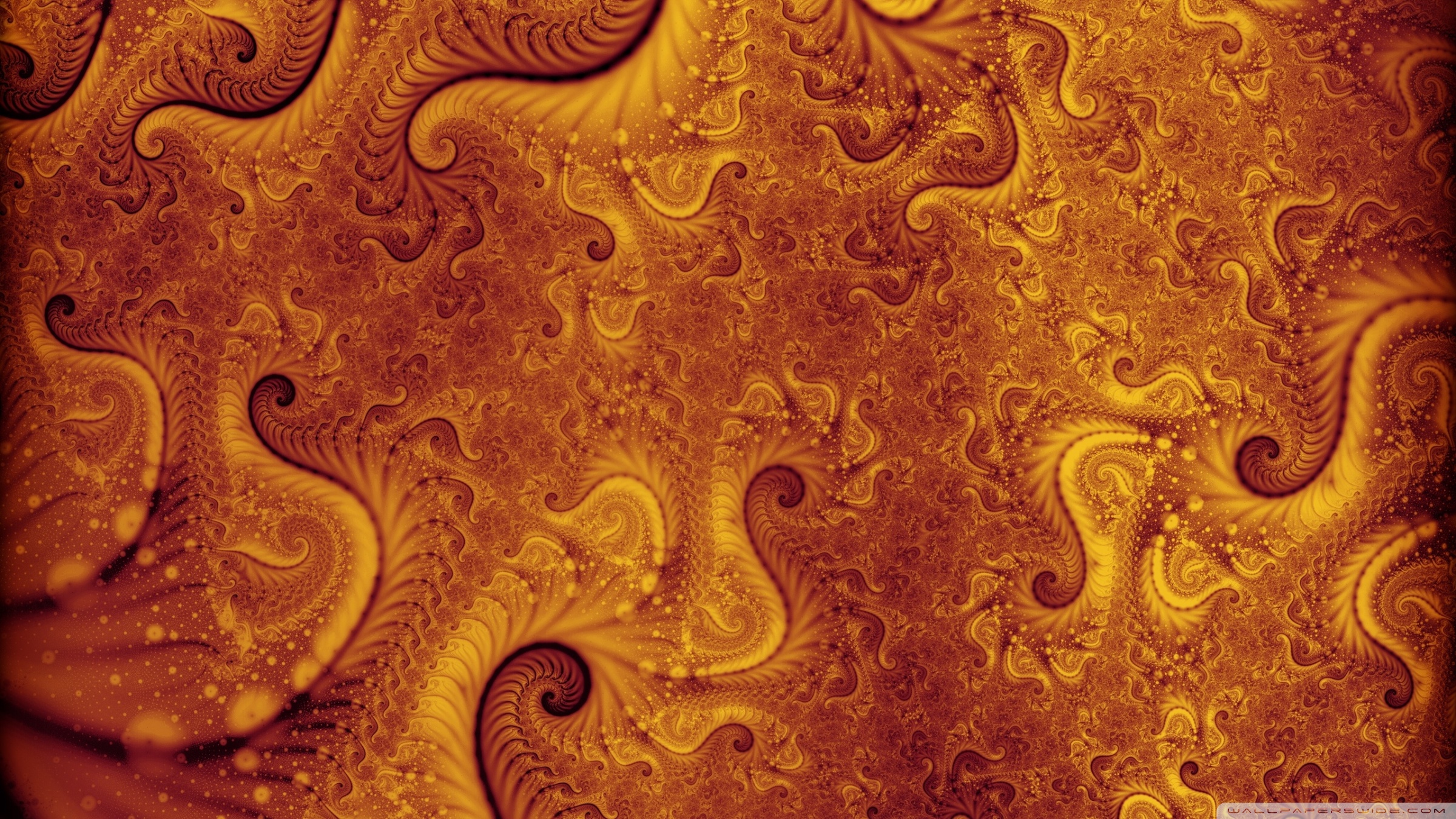 Fractal Orange Red White Abstract Painting Wallpapers