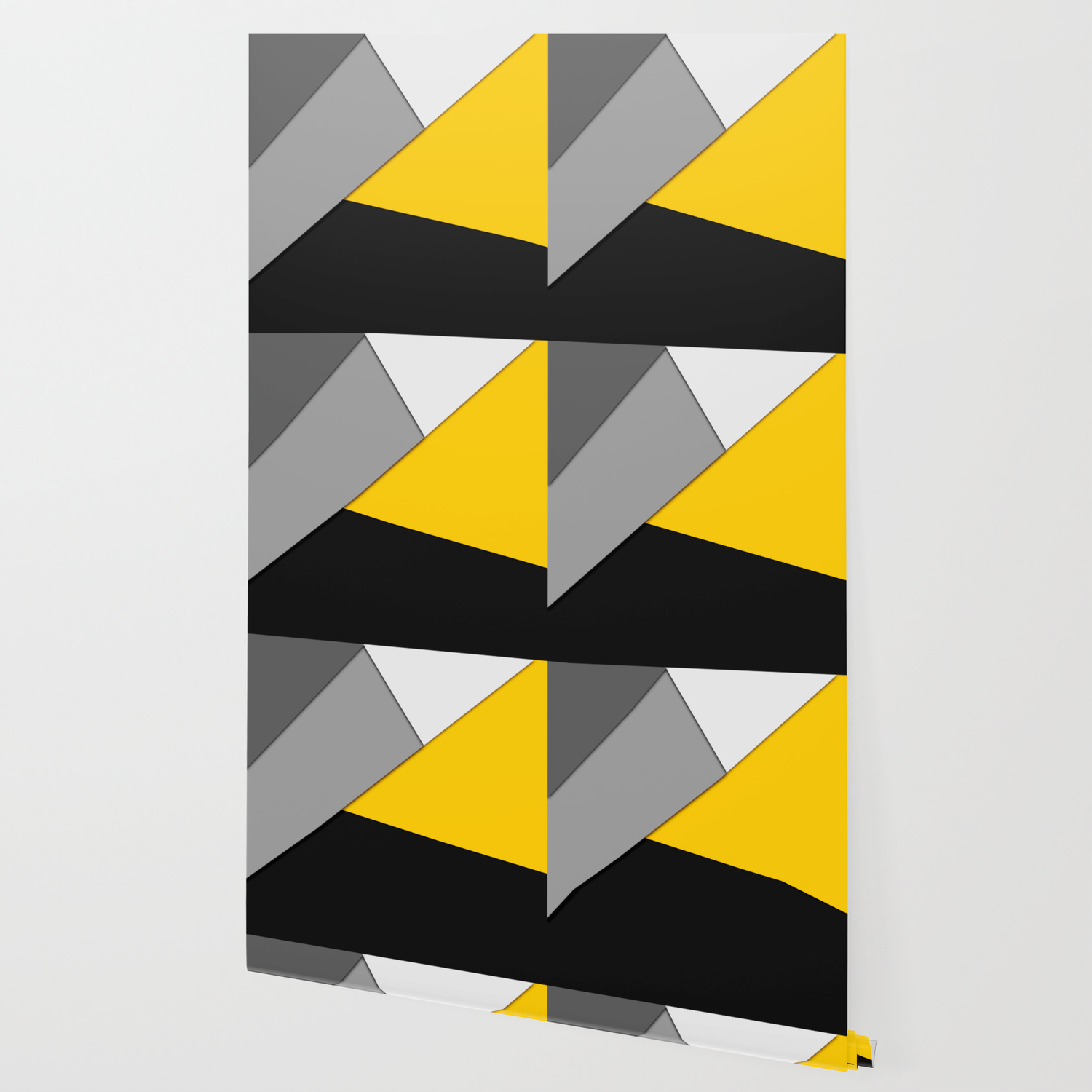 Yellow And Black Geometric Pattern Wallpapers