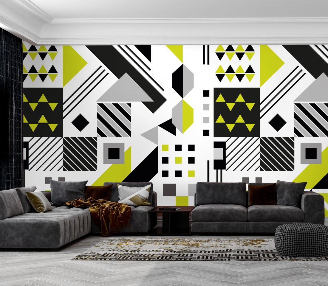 Yellow And Black Geometric Pattern Wallpapers