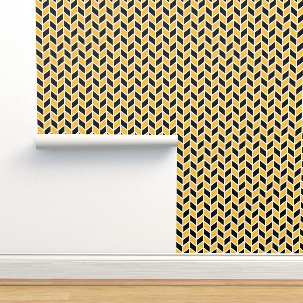 Yellow And Black Geometric Pattern Wallpapers