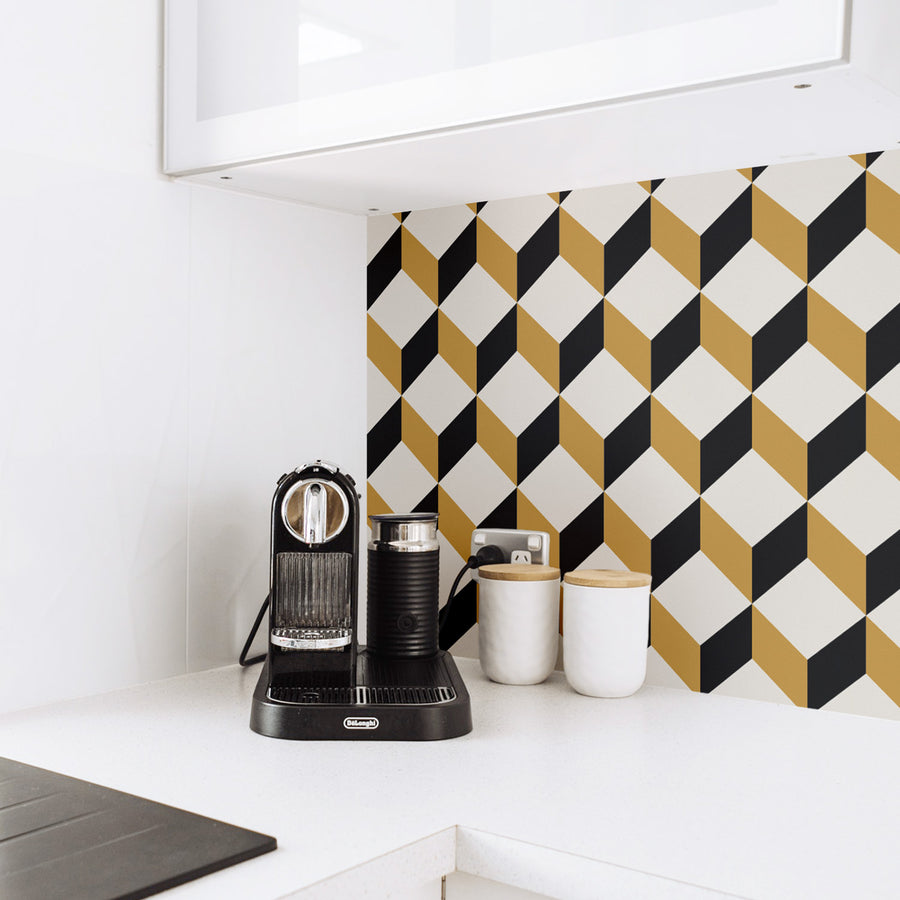 Yellow And Black Geometric Pattern Wallpapers