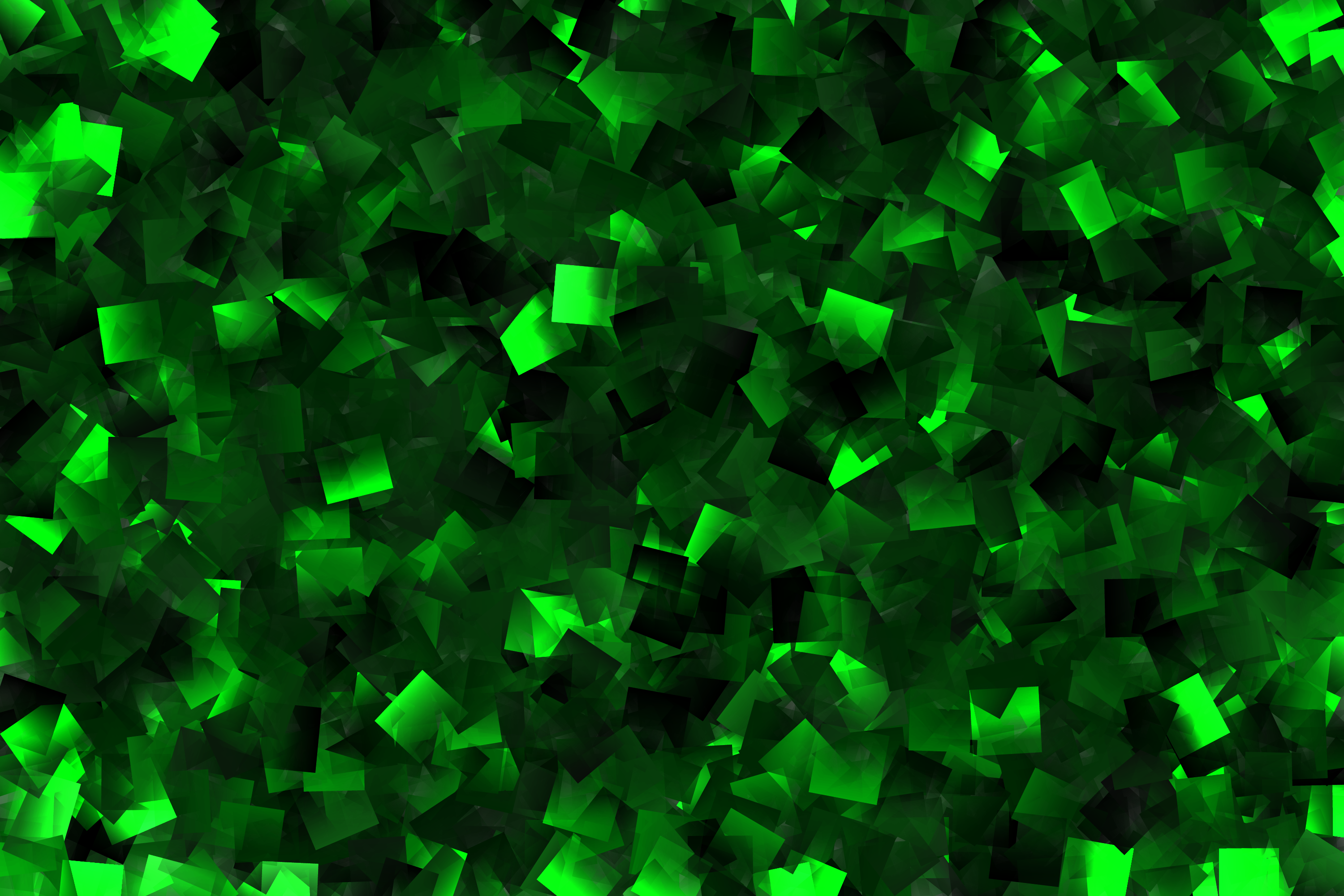 Flying Green Square Pattern Wallpapers