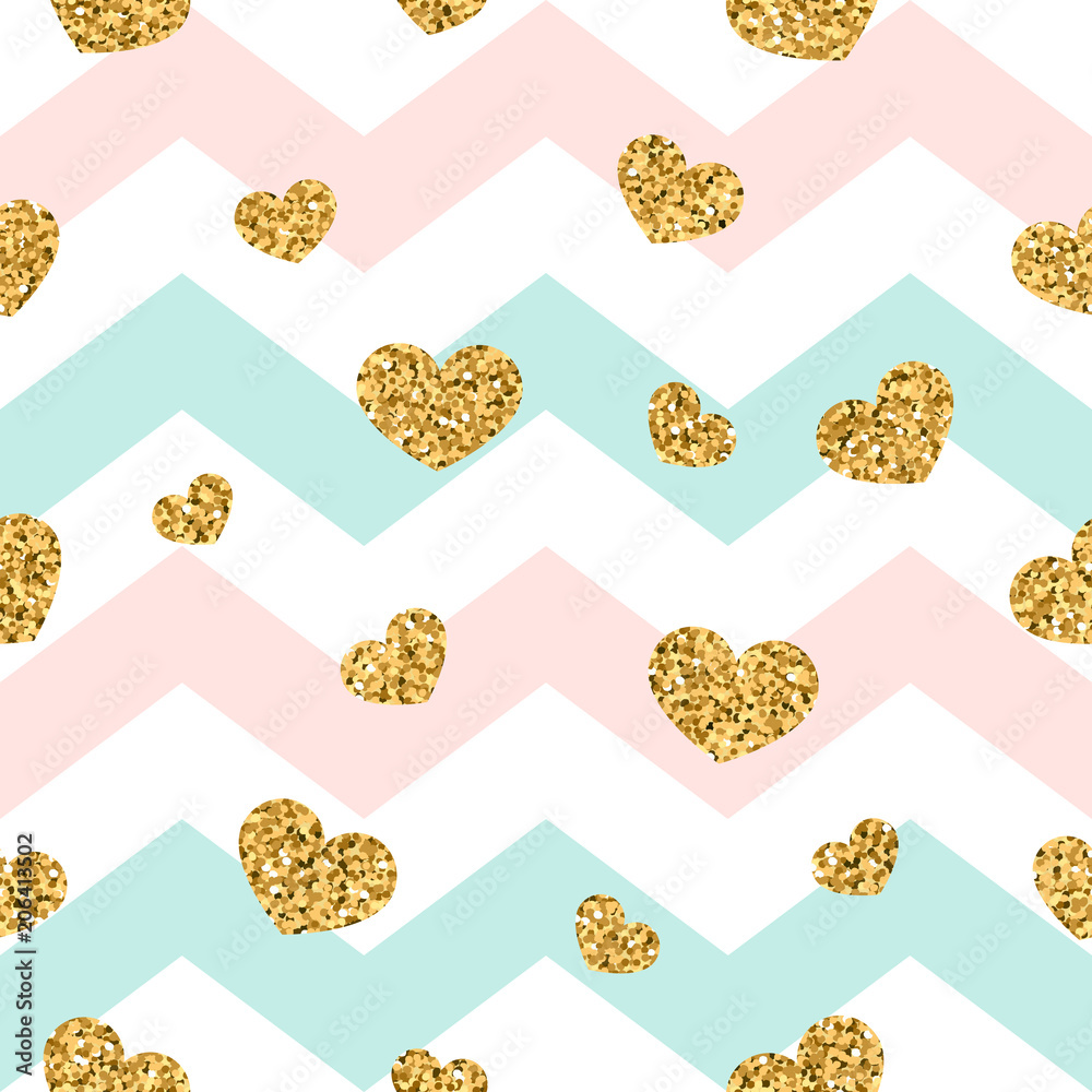 Zig Zag Hearts Pattern Wallpapers